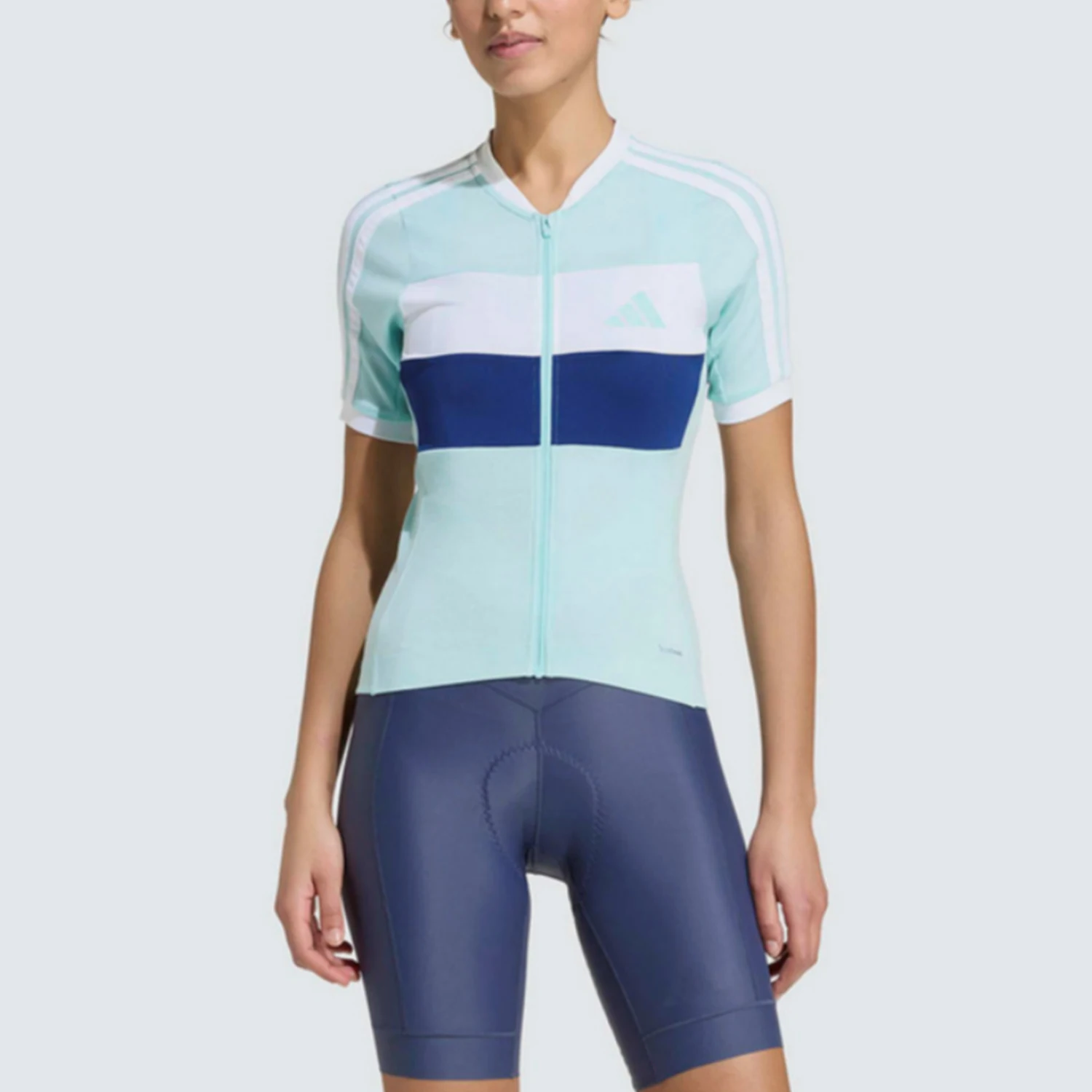 Adidas genuine competition standing collar style cycling suit for women, casual and comfortable short sleeved KB9577