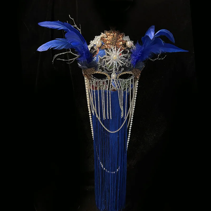 

2025 New Original Ancient Style Fringed Mask Hanfu Ancient Style Face Mask Performance Ancient Costume Props Role Play