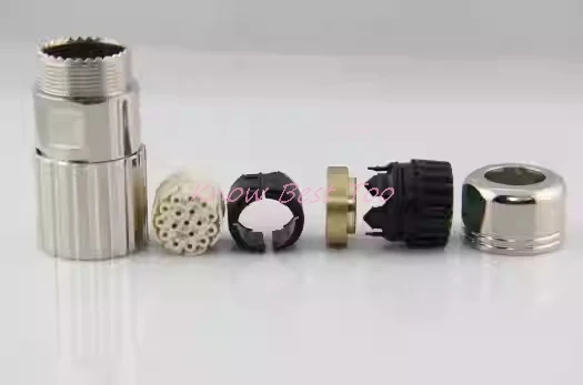 1PCS New M23 6 7 9 12 17 19 Pin Plug Female / Male Connector M623 for Servo Motor  Encoder