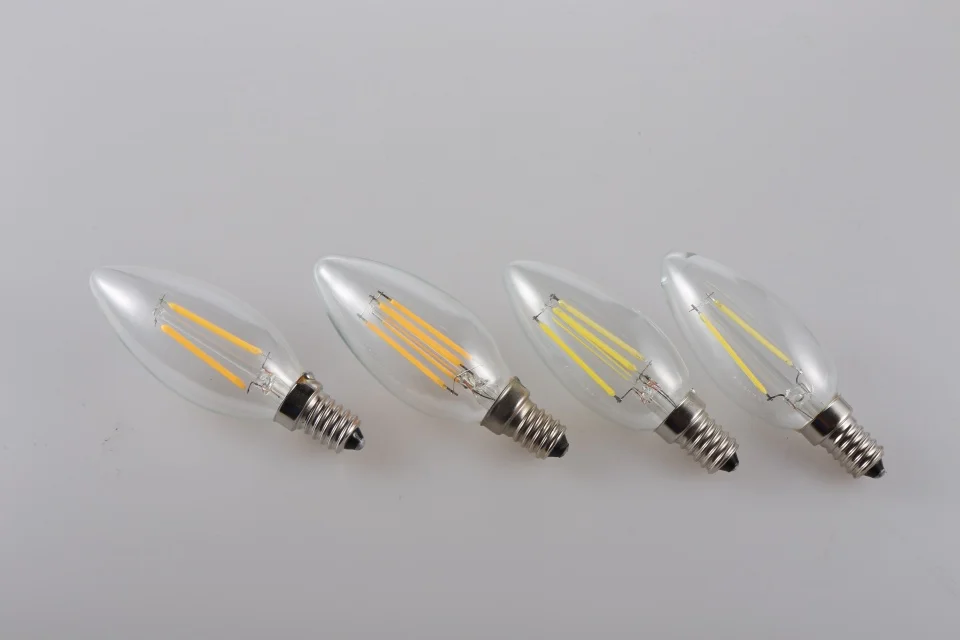 2Pcs E14 LED Bulb E27 220V Filament Light A60 C35 ST64 G80 G95 Edison Glass Bulb Retro Antique Vintage Style Cold White Warm