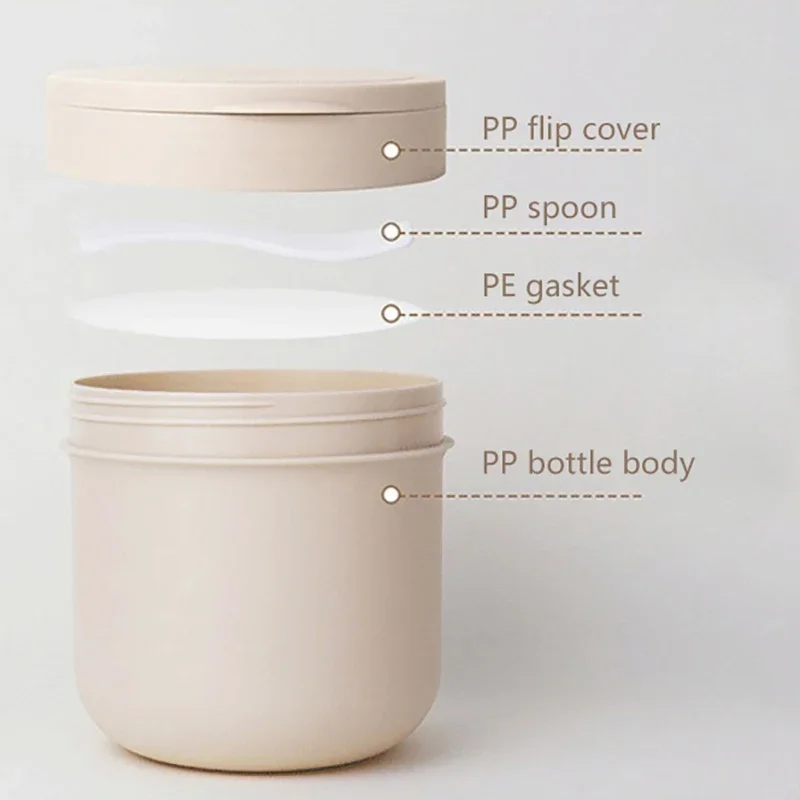 1pcs 300/400ml Refillable Makeup Remover Jar With Spoon Plastic Empty Makeup Jar Pot Travel Face Cream Lotion Cosmetic Container