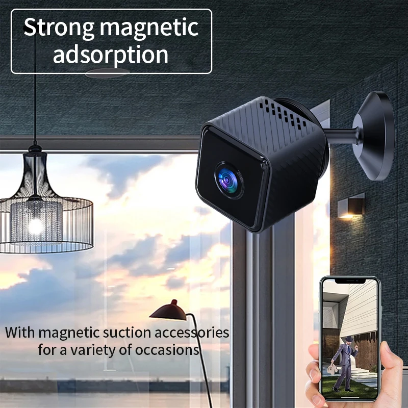 1080P Security Mini Camera Night Vision 4H Battery Life Motion Detection Alerts SD/Cloud Storage Phone APP Control Baby Cam