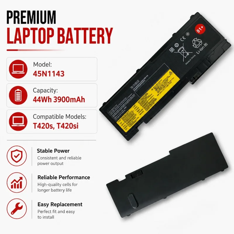 For Lenovo ThinkPad T430s T430si T420s T420si Laptop Battery, Replacement for 45N1036 45N1037 45N1038 Notebook Battery