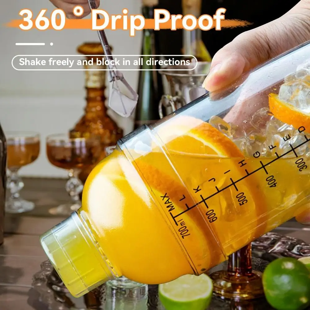 500/700/1000 мл чашка для миксера для коктейлей, без BPA, портативный миксер для ручного встряхивания напитков, прозрачные весы, сломанные мороженые
