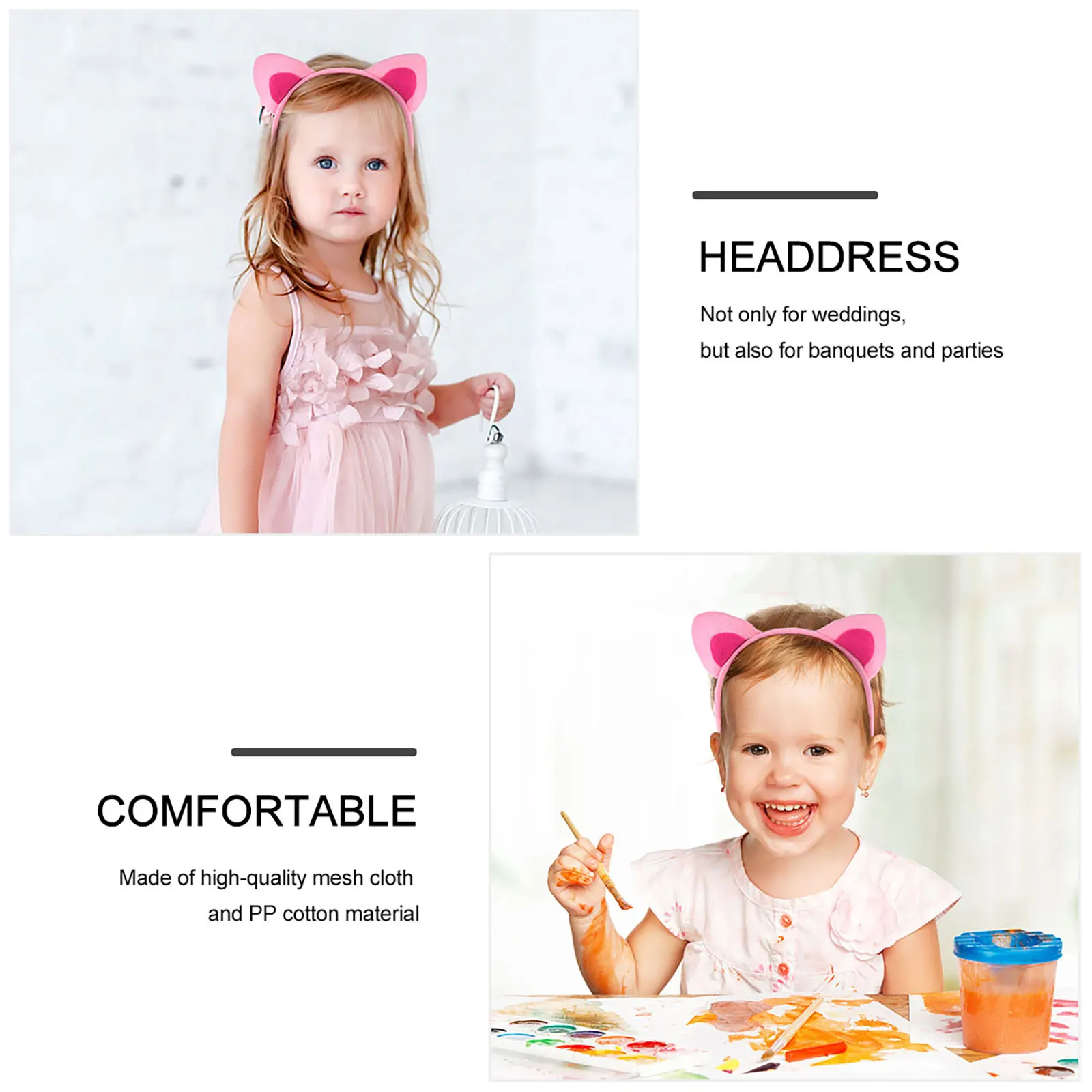 

5pcs Cat Ear Headb s Cartoon Kitten Ears Headdress Costume Hair Accessories for Face Washing Makeup Fun Gift Ideas
