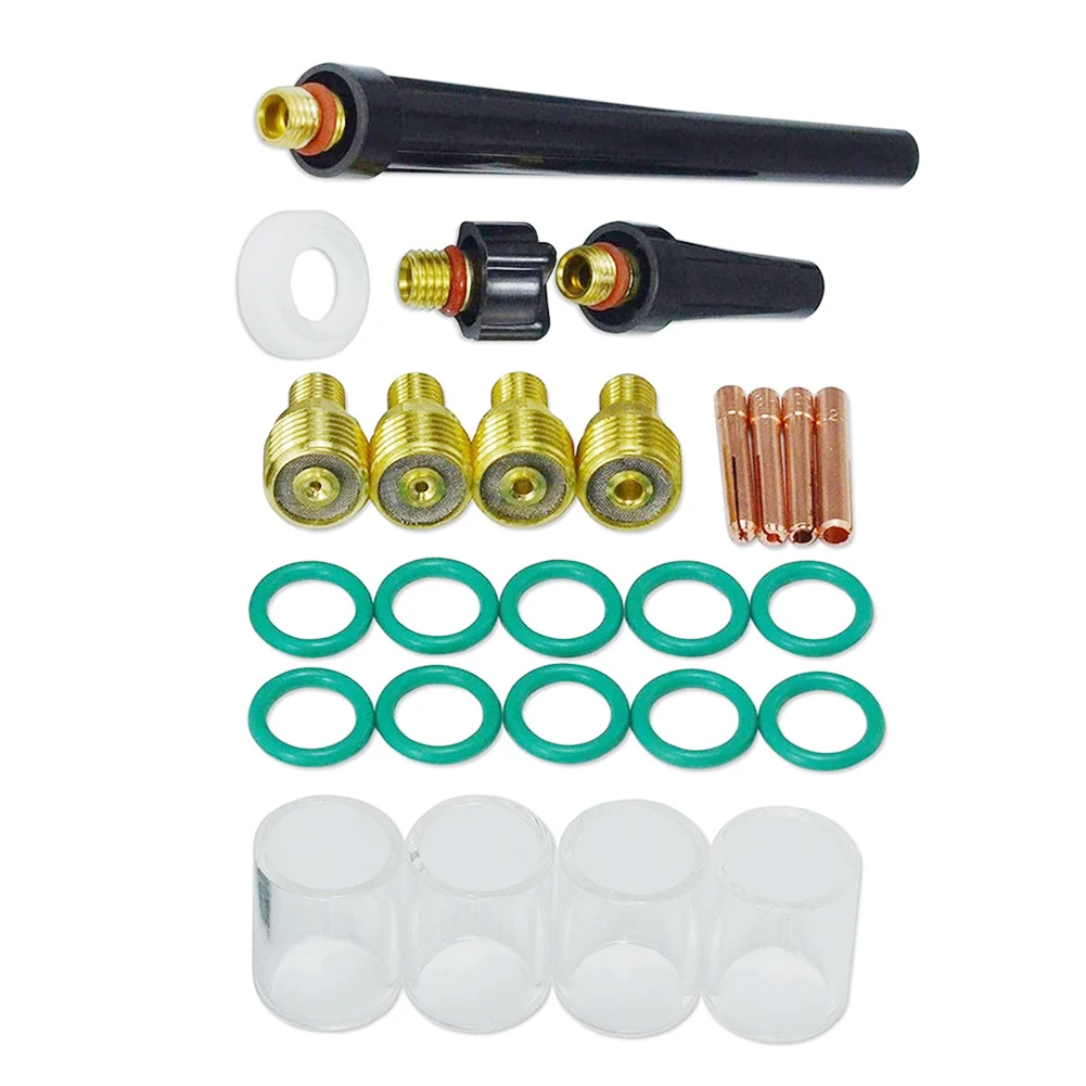 Resilient TIG Gas Lens Collet Body Cup Set—For DB SR WP 9 20 25 TIG Welding Torch—26 Pieces for Unsurpassed Welding Performance