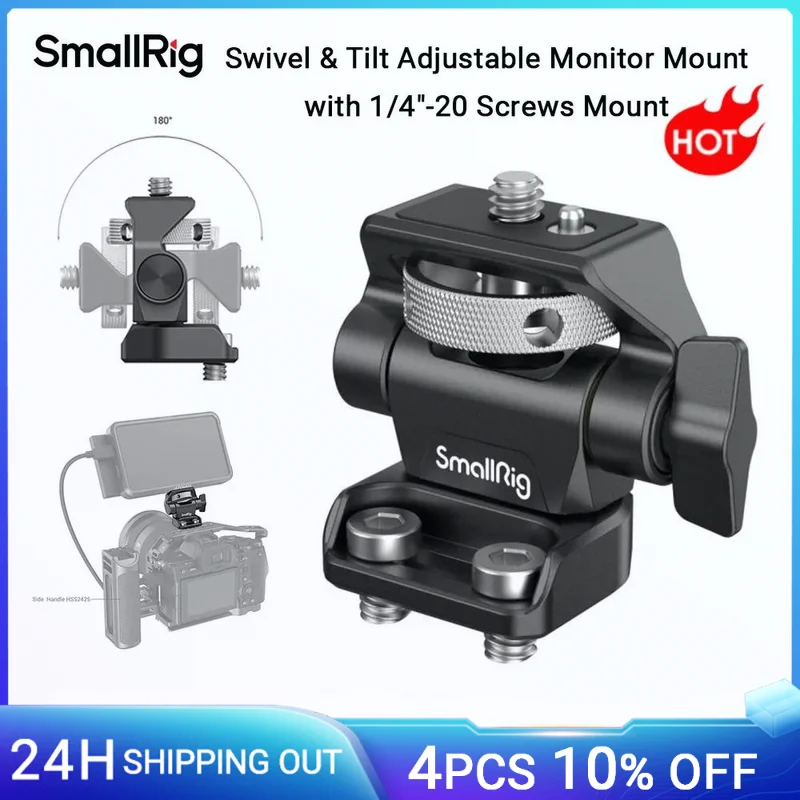 SmallRig DSLR Camera Clamp Swivel and Tilt Adjustable Monitor Support with 1/4