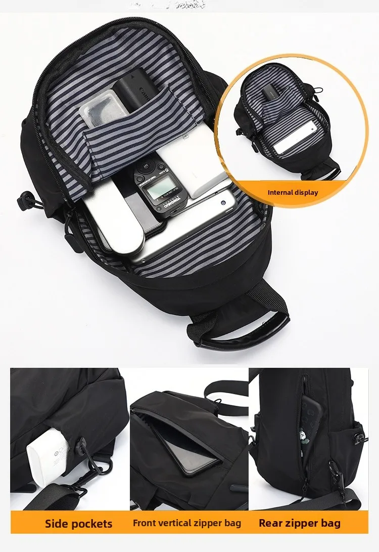 New Men's Chest Bag, Outdoor Sports Travel Single-shoulder Crossbody Bag, Multi-functional Waterproof Single-shoulder Chest Bag