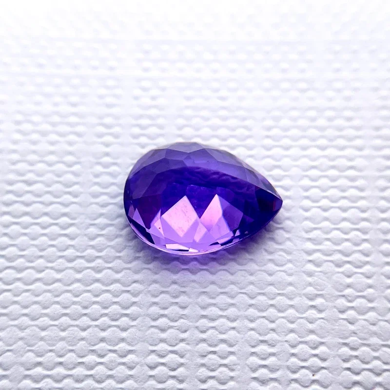 

Pear Shape Purplish Blue Color Lab Grown Sapphire Wholesale for Diy Advanced Jewelry Rings Earrings Making with Certificate