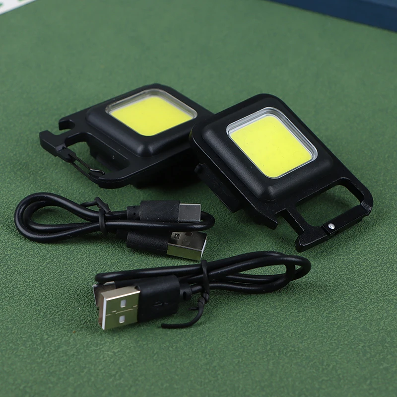 Mini linterna LED recargable, luz de trabajo, llavero COB brillante, portátil, potente, para acampar al aire libre