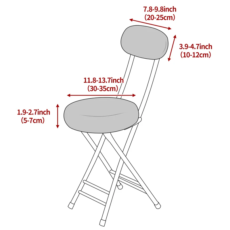 1set Leaf Jacquard Folding Stool Cover Elastic Solid Color Round Chair Slipcover Durable Backrest Chair Covers for Living Room