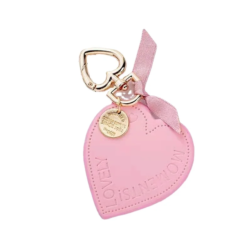 Korean Fashion Heart Car Key Chain Earphone Set Pendant Backpack Bag Pendant Leather Key Chains for Women