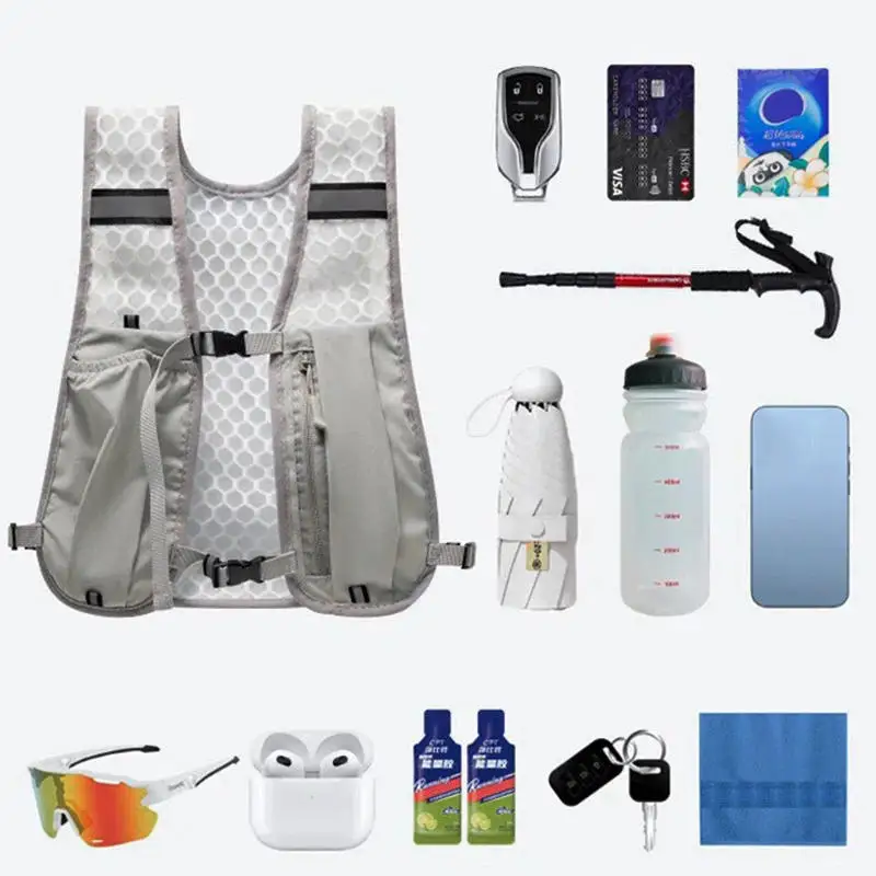 Chaleco de almacenamiento para correr y ciclismo, chaleco ligero, paquete de pecho de agua con bolsillo de almacenamiento para teléfono, chaleco de Montañismo al aire libre, mochila