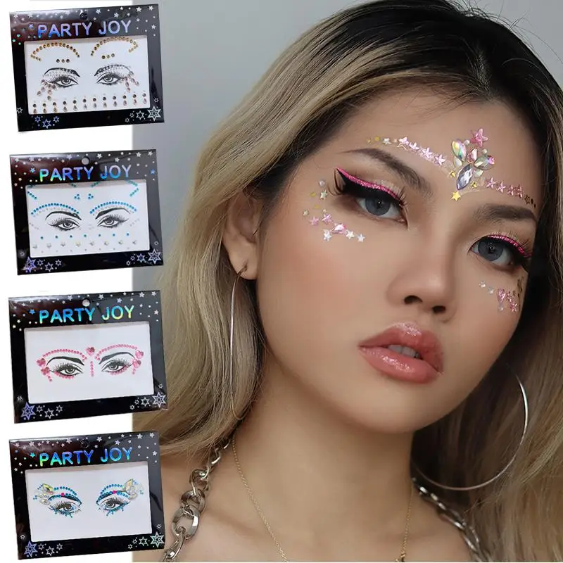 Glitter Face Jewelry Face Jewels Stickers Diamond Makeup Body Art Eyeliner Tattoos Party Bady Makeup Tools Eye Style Rhinestones