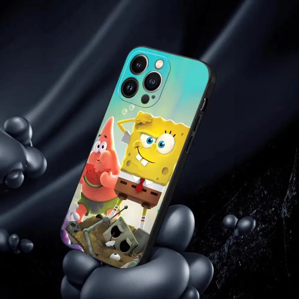 S-SpongeBob-S-SquarePants Phone Case For Iphone 15 14 13 Mini 11 12 Pro Max Xr X Xs 7 8 Plus Shockproof Back Cover