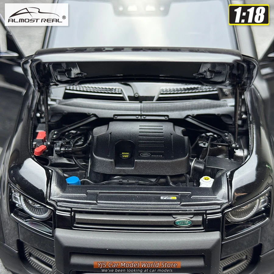 Quase real escala 1/18 novo 2020 land rover defender 90 modelo de carro metal presente do feriado coleção modelo diecast