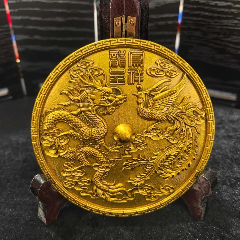 plaque-ronde-miroir-en-bronze-dragon-et-phenix-avec-support-decoration-de-salon-ornements-artisanaux