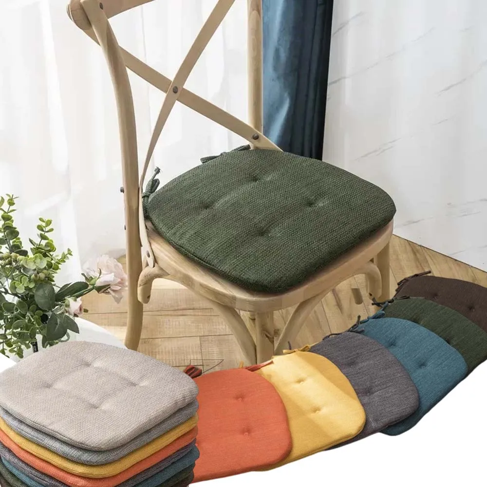 

Non-Slip Fabric Chair Pad Four-Season Universal Nordic Solid Color Cushion for Students Living Room Classroom Seat Mat Almofada