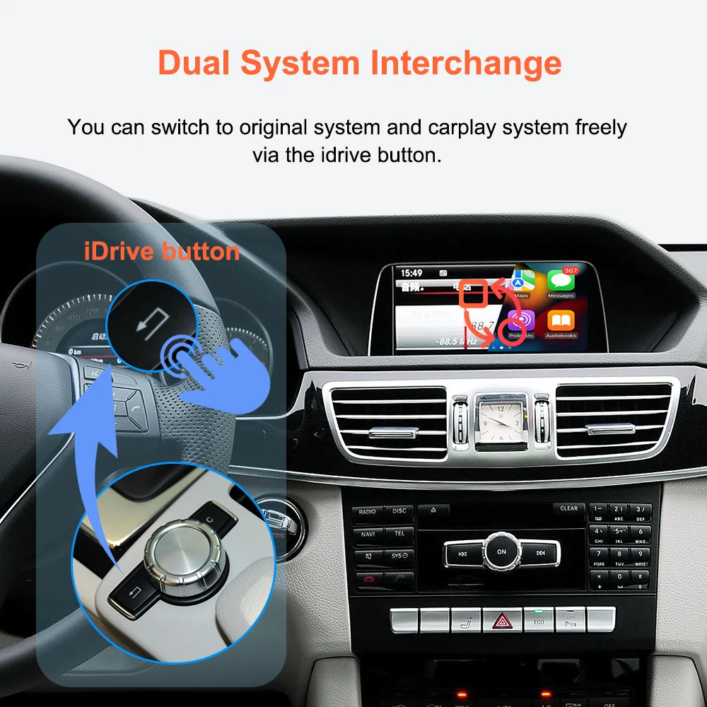 Bonroad Carplay Android Auto Interface für Mercedes Benz A B C M E Klasse GLA CLA GLK SLK CLS GL W204 W176 W246 NTG 4.5 Airplay – Detail 7