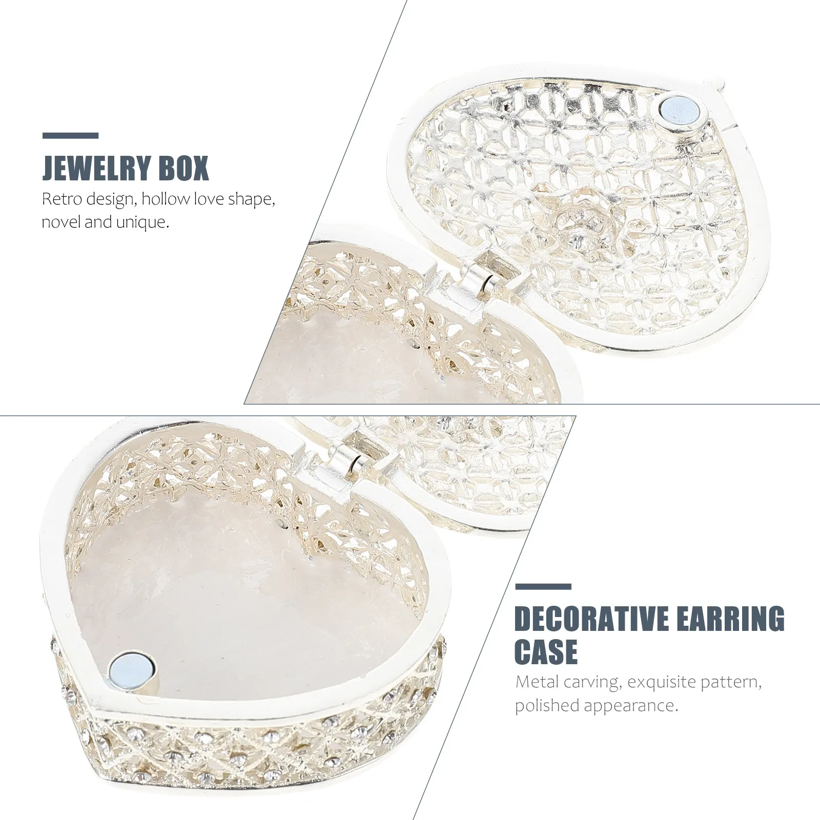 

Шкатулка для украшений: элегантный дизайн в форме сердца для хранения колец, ожерелий, серег, декоративное украшение для рабочего стола, аксессуар для туалетного столика