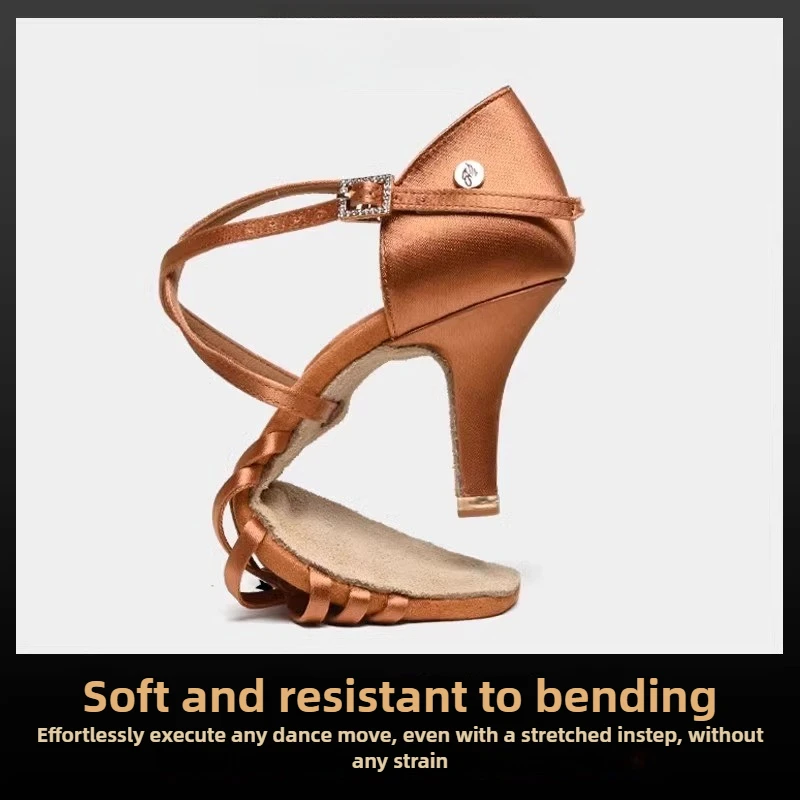 Vennystyle Latin Dance Shoes - Women's Professional Mid Heel Practice Shoes, Premium Flexible Sole for Exam Competition #4