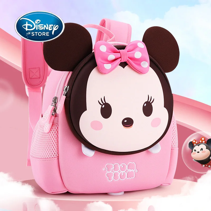 Disney Mickey Minnie Baby Bag Preschoolers Anti Loss Backpack Cartoon Boy Girl Student Bookbag mochila infantil bebe