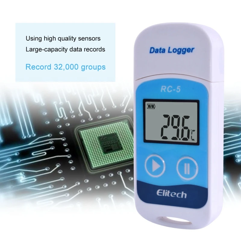 Elitech RC-5 High-Precision Digital USB Temperature Data Logger For Warehouse Storage Refrigerated Transport Laboratory