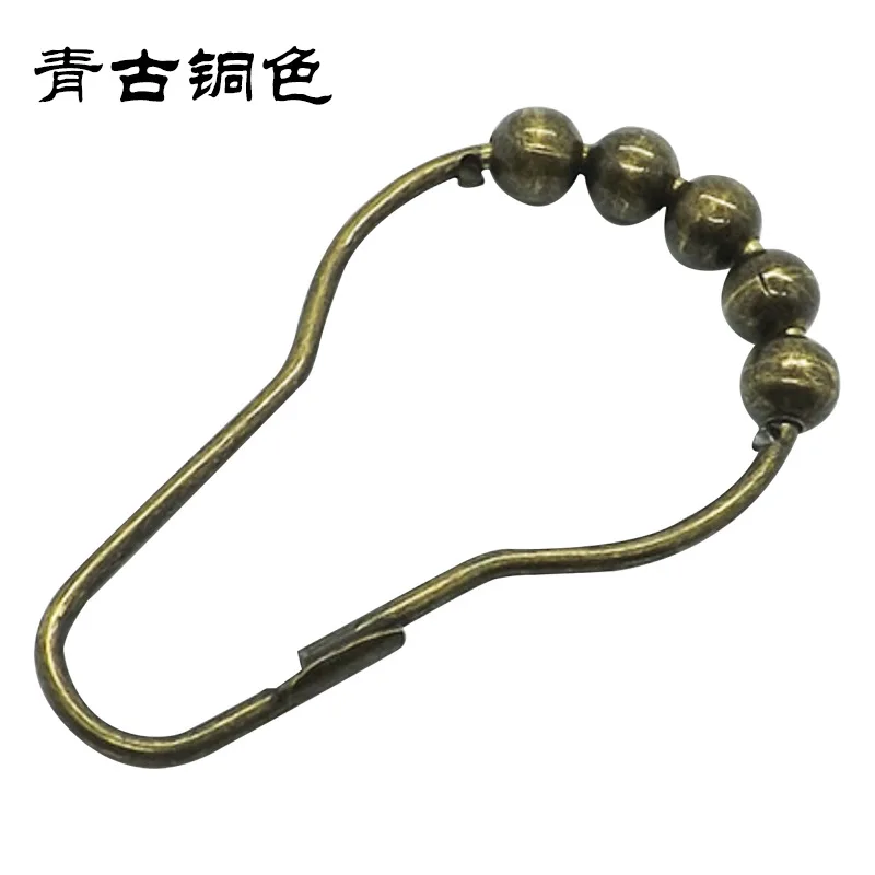 Gancho de cortina de ducha chino, hebilla de calabaza de cinco bolas, clip de anillo de cortina, accesorios de material de hierro, nuevo