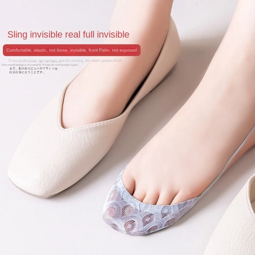 Invisible Half-Palm Boat Socks Women Summer Silicone Non-Slip Socks for High Heels Shoes Thin Shallow Mouth Suspender Socks