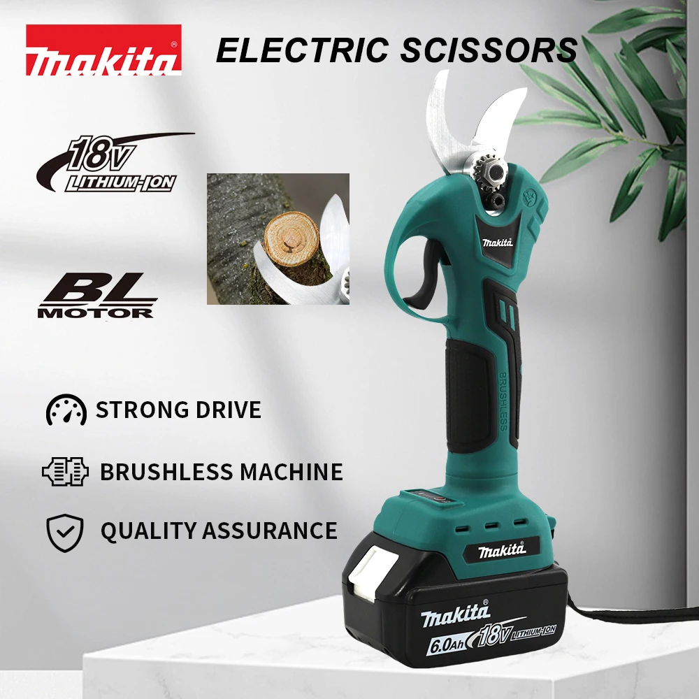 Makita-tijeras eléctricas sin escobillas para el hogar, recortadora de jardín eléctrica inalámbrica profesional, herramientas eléctricas portátiles,