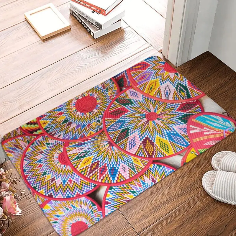 Ethiopian Habesha Art Doormat Anti-Slip Kitchen Bath Mat Toilet Floor Door Entrance Carpet Rug