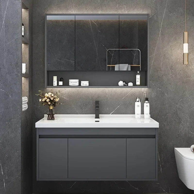 

Modern Storage Organizer Narrow Washbasin Ergonomic Shelves Modern Furniture With Sink Mirror Luxury Szafka Unique Furniture