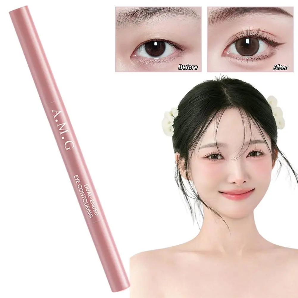 1 stücke Mulitfuntiona Doppelseitige Liegen Seidenraupe Bleistift Flüssigkeit Nude Stift Aufheller Kontur Highlighter Augen Make-Up Liner Q2W8