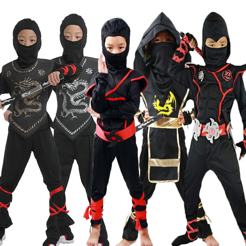 

Halloween Cosplay Costume Children Performance Samurai Ninja Outfit Masquerade Party Role-playing Clothing Polyester Material