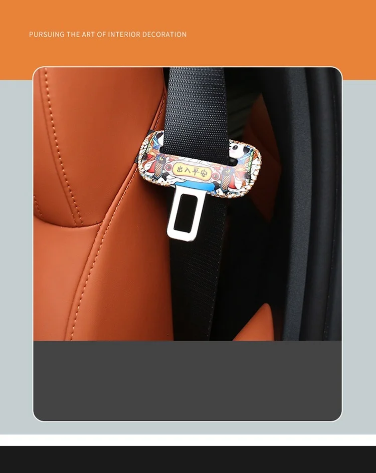 

2Pcs Car Seat Belt Buckle Cover, Microfiber Leather Seat Shoulder Strap Clip Head Protective Cover, Decorative Accessories