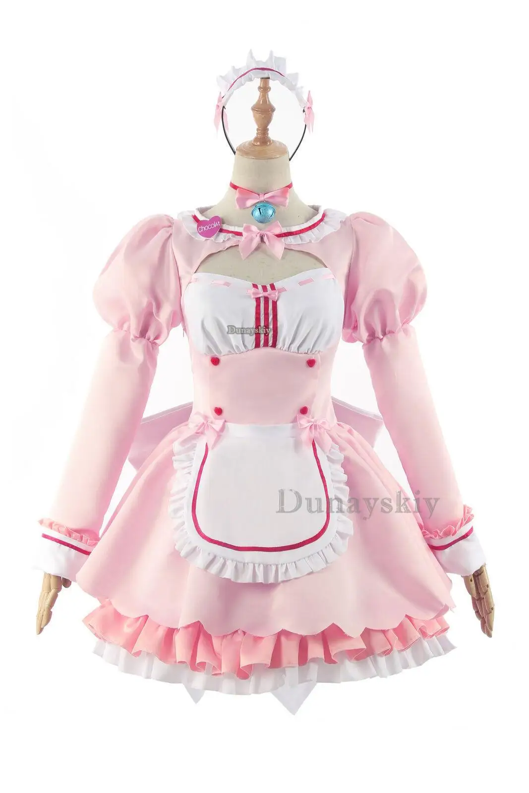 Gioco Chocola Nekopara Costume Cosplay Vestiti Parrucca Vaniglia Vestito Gatto Ragazza Cameriera Costume Lolita Gonna da donna Adorabile Colore rosa blu