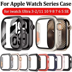 Glass+Cover For Apple Watch 11/10 Case 46mm 42mm Ultra 3 2 49mm 44 45mm 41 40mm Screen Protector Bumper iwatch series 9 8 7 5 SE