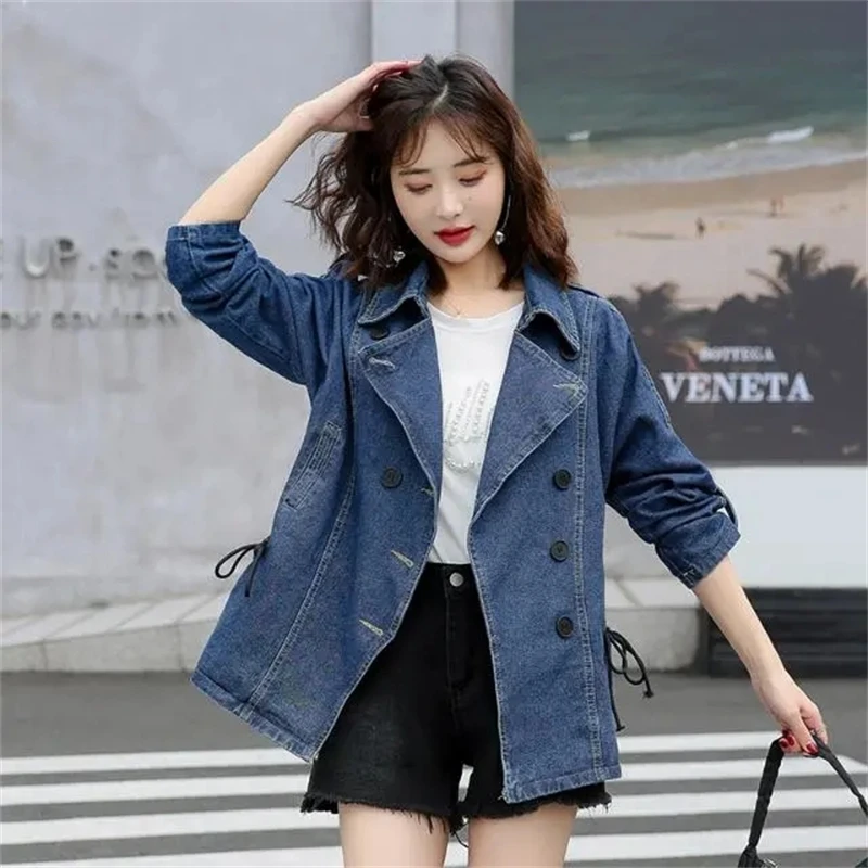 

Autumn Women's Denim Jacket Long Sleeve Overcoat Vintage 2024 New Women Jacket Causal Female Jeans Coat Loose Outerwear