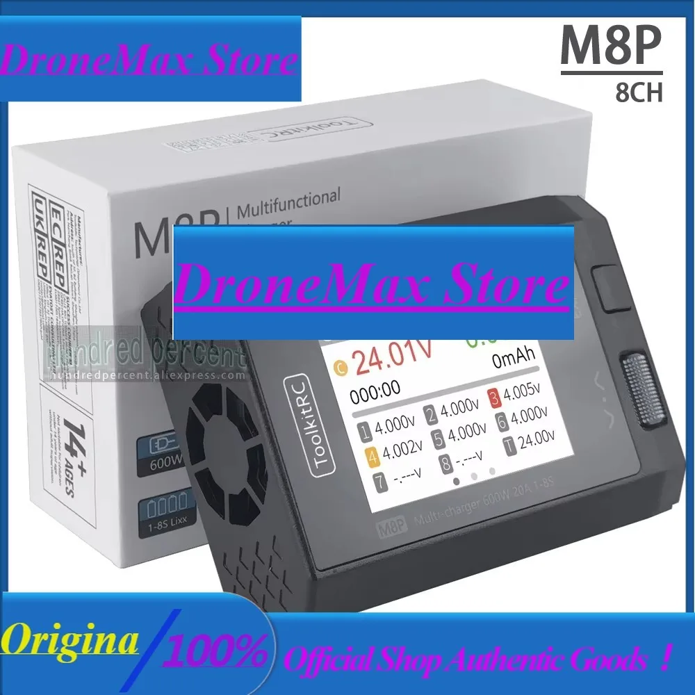DroMaToolkitRC M8P Intelligent Charger 1-8S 600W 20A Remote Control Car Aviation Model Aircraft Lithium Battery FPV Fast Chargin
