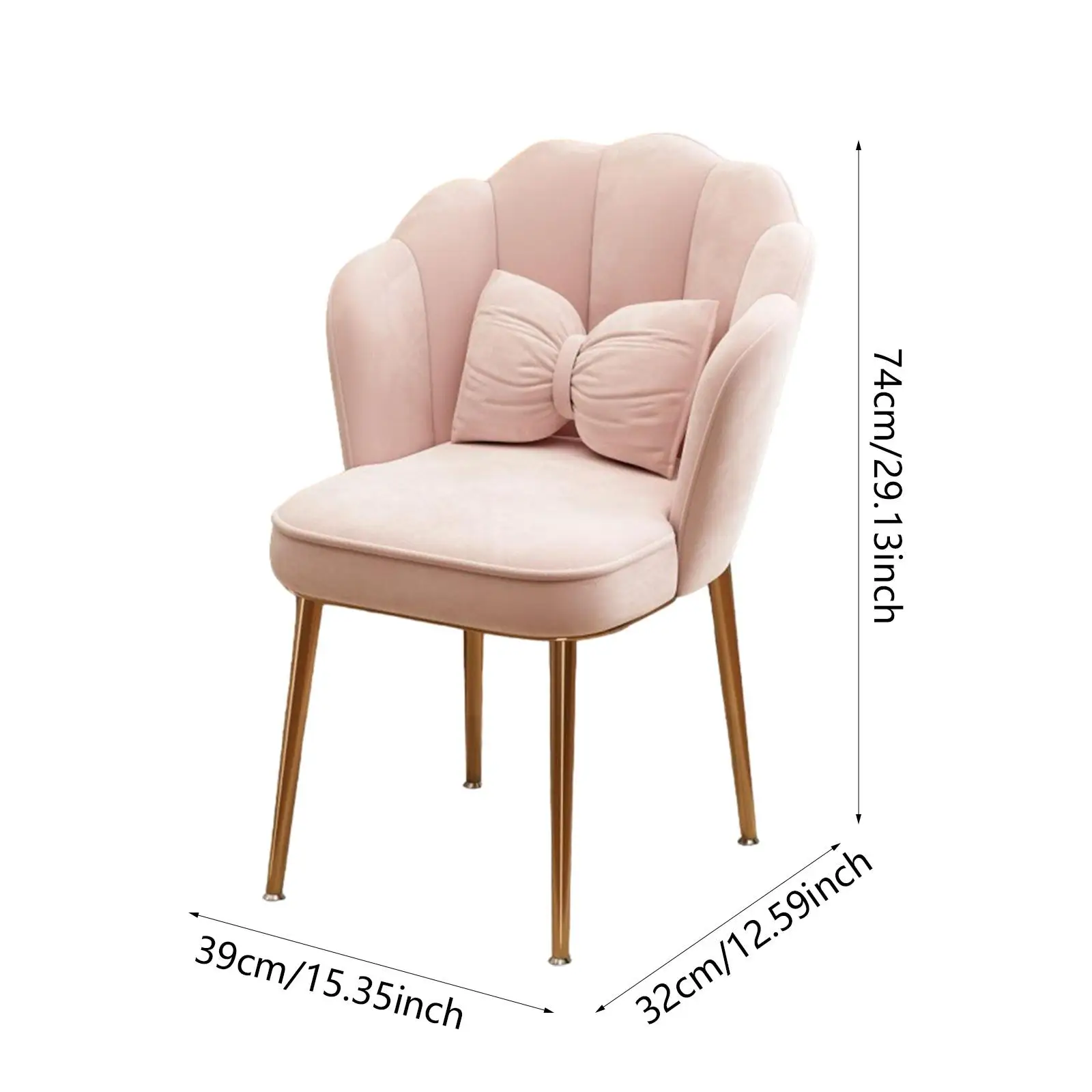 Makeup Chair Sofa Petal Chair Stool Backrest with Pillow for Girls Bedroom Dressing Table Light Luxury Chair Home Reading Room image 6