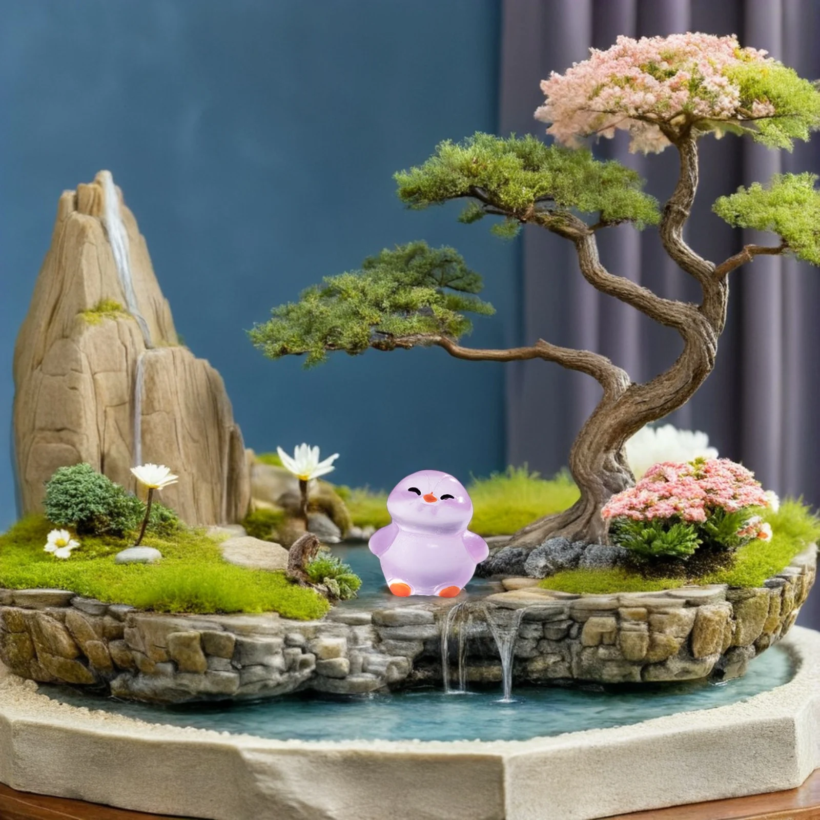 

15pcs Penguin Micro Landscape Mini Resin Figurines Glow in Dark Statuettes Small Garden Accessories Bonsai Decor