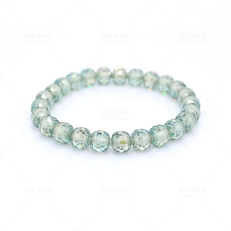 2024 The Latest Color Moissanite Bracelet Small Fresh Temperament Bracelet Light Blue Beaded Bracelet China Factory Direct Sales