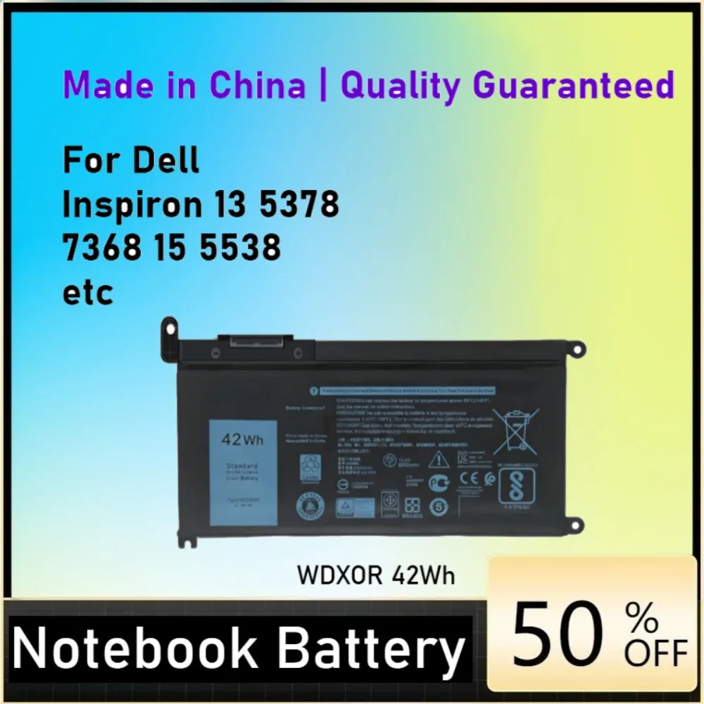 

42Wh WDX0R Battery 3CRH3 for Dell Inspiron 13 5000 7000 7580