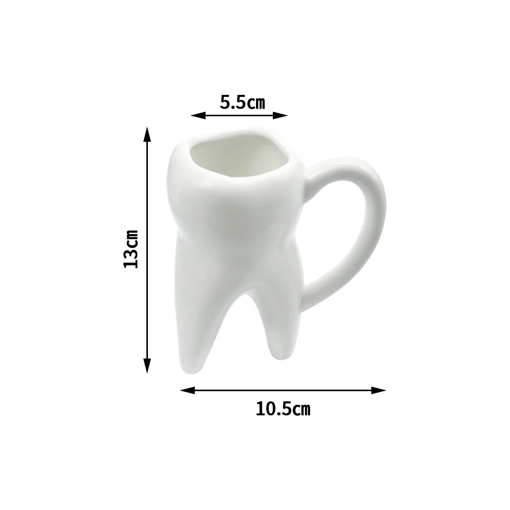 1 szt. ceramiczny kubek do kawy w kształcie zęba z uchwytem antypoślizgowy kubek do picia dentystycznego kreatywna klinika dentystyczna dekoracje na