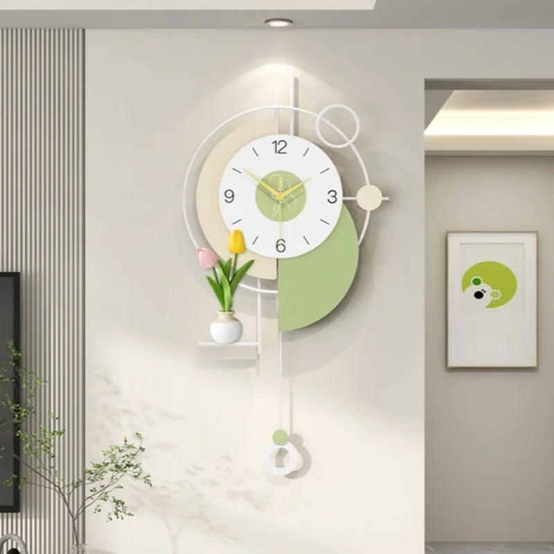 Metal Wall Clocks Art Creative Geometry Modern Wall Clock Silence Pendulum Dopamine Color Series Clocks Living Room Home Decor