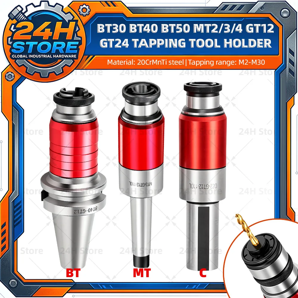 BT30 BT40 BT50 MT2 MT3 MT4 C20 C25 C32 GT12 GT24 TC820 Tapping Tool Holder ISO DIN JIS M2-M30 Tap Chuck Collet Bracket tools