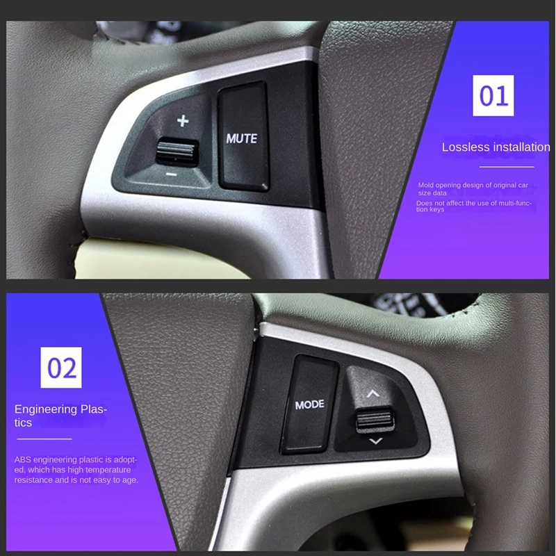 For Hyundai VERNA SOLARIS Steering Wheel Button Audio Music Control Switch Backlight With Bluetooth