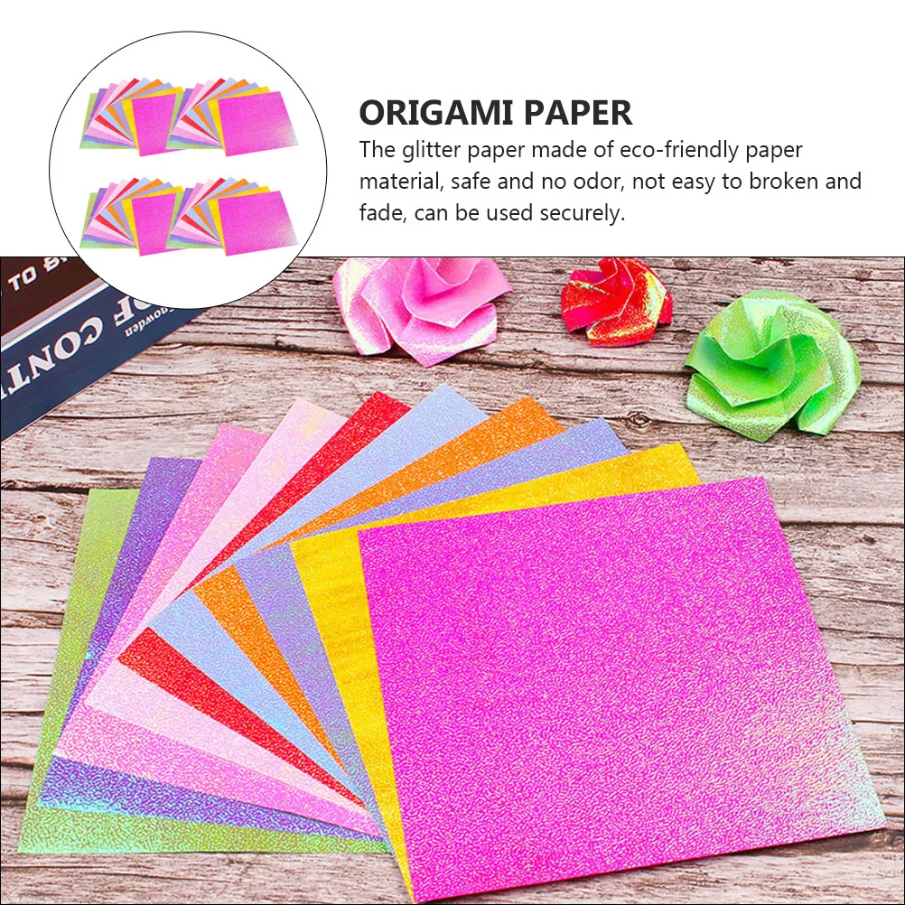 

100Pcs Eco Origami Paper Pearl Handmade DIY Folding Paper for Kids Craft Supplies Folding Papers