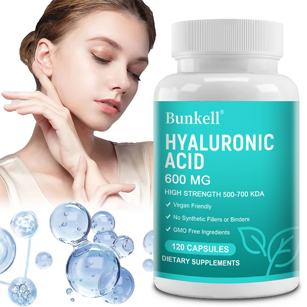 

Active Hyaluronic Acid 600mg Easily Digestible Water-soluble Capsules Support Skin Tissue Health