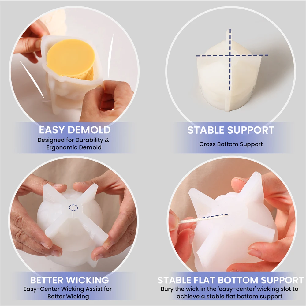 Miniature Fairy House Candle Silicone Mold Creative Mushroom Pine House Candle Making DIY Gypsum Mold Home Decor